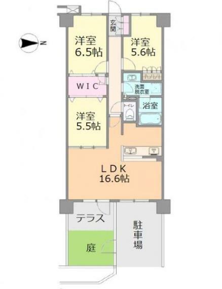 間取り図 ■全居室に収納を備えた東向き3LDK＋カースペース
