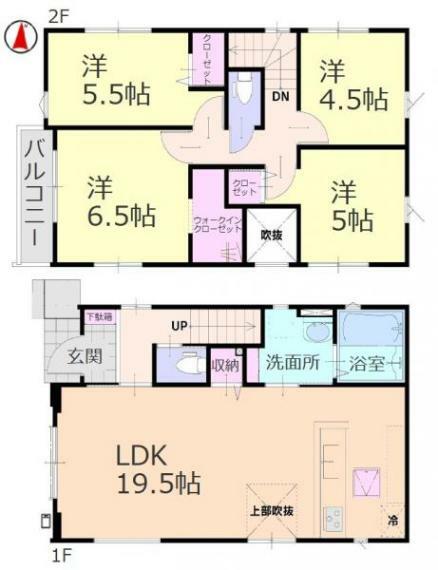 間取り図 ■4LDK＋駐車場スペース2台の新築戸建！