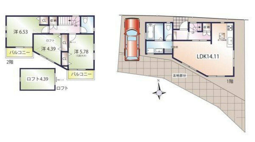 間取り図 《間取り》■リビング中心の新生活。光を取り入れる開放的な設計で居心地の良い時間を演出します。