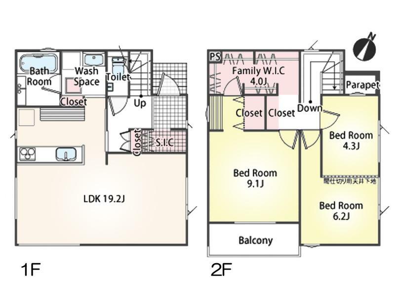 間取り図 LDK広々19.2帖！4帖のファミリークローゼットやSICなど、大容量の収納が充実したお住まい＾＾