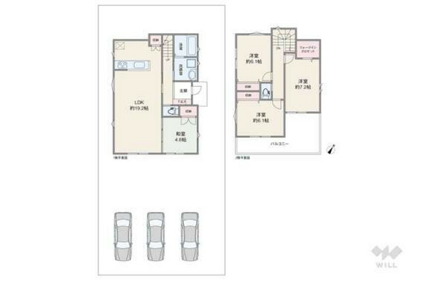 間取り図 間取りは延床面積99.78平米の4LDK。