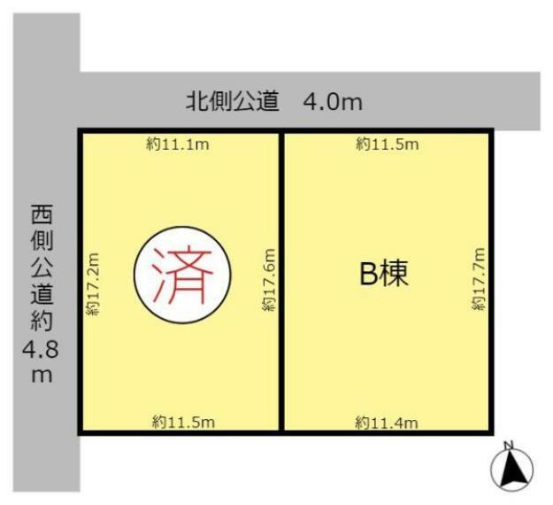 間取り図・図面 本物件はB棟です