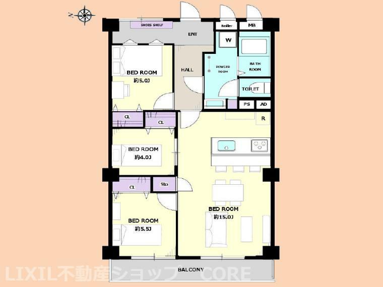 間取り図 2024年5月末新規リノベーション完了予定！全居室収納付き3LDKの暮らしやすいお部屋です。