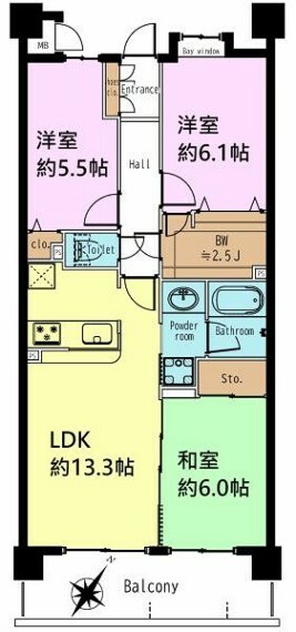 間取り図 3LDKの魅力的な間取り！LDKはゆったりとした空間で、ご家族との団らん時間が、より一層充実したものになりますね！家族との仲が深まり、自然と笑顔が増えそうです！