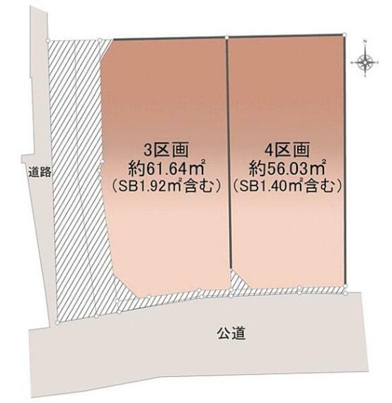 土地図面 3区画