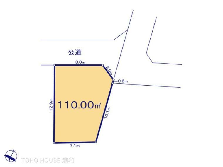 土地図面 B区画　図面と異なる場合は現況を優先