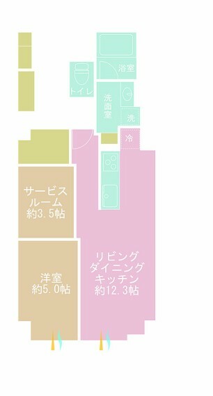 間取り図 1LDK＋S（納戸）、専有面積55m2