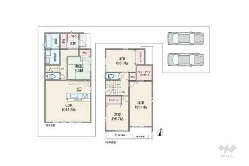 間取り図 間取りは延床面積101.65平米の4LDK。