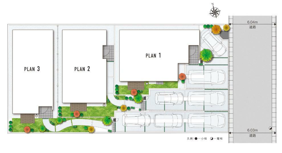 区画図 LANDSCAPE  ゆとりあるアプローチに隣棟間隔に配慮した街区計画