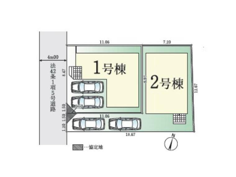 区画図 4LDK＋カースペース2台