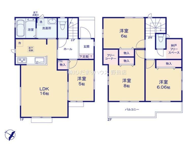 間取り図 オープンキッチンで開放感のある帖のLDK。家事をしながらでもお子様の様子に目が届きます（^^）/