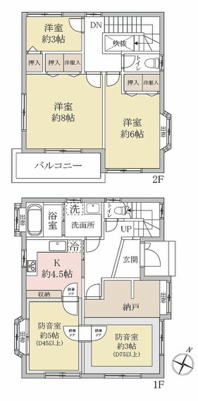 間取り図 【5K】防音室2室完備！