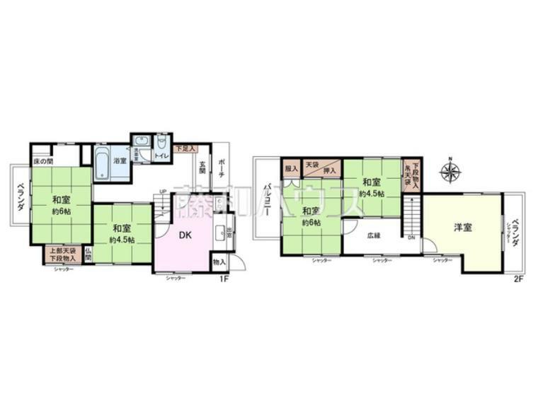 間取図　【練馬区大泉学園町1丁目】<BR/>寝室や子供部屋としてお使いいただける居室が5部屋ございます