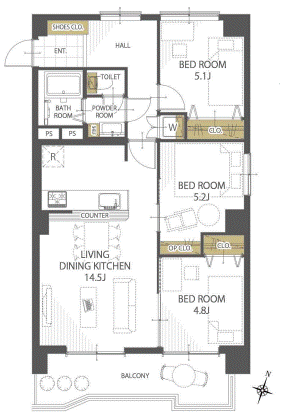 間取り図 約62.43平米のお部屋です！