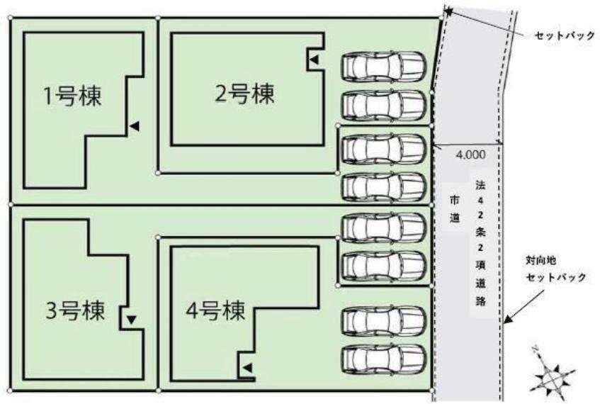 区画図 区画図 全4区画　4号地