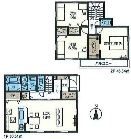 間取り図 ［建］96.05m2　［土］146.05m2　［間］3LDK