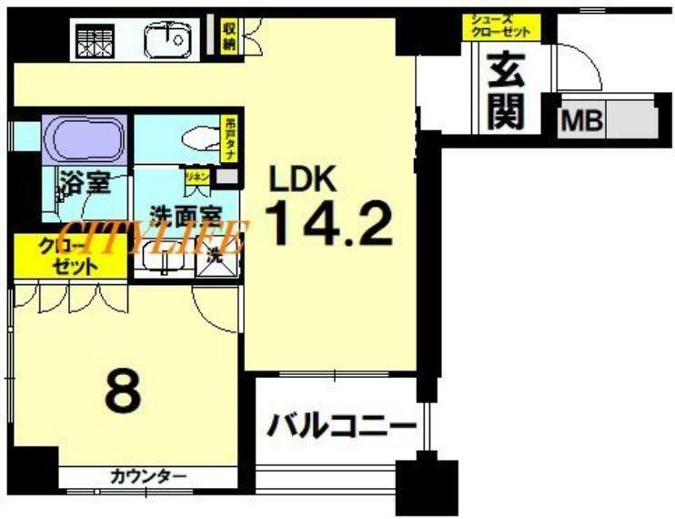 リーガル京都二条城東(1LDK) 4階の間取り