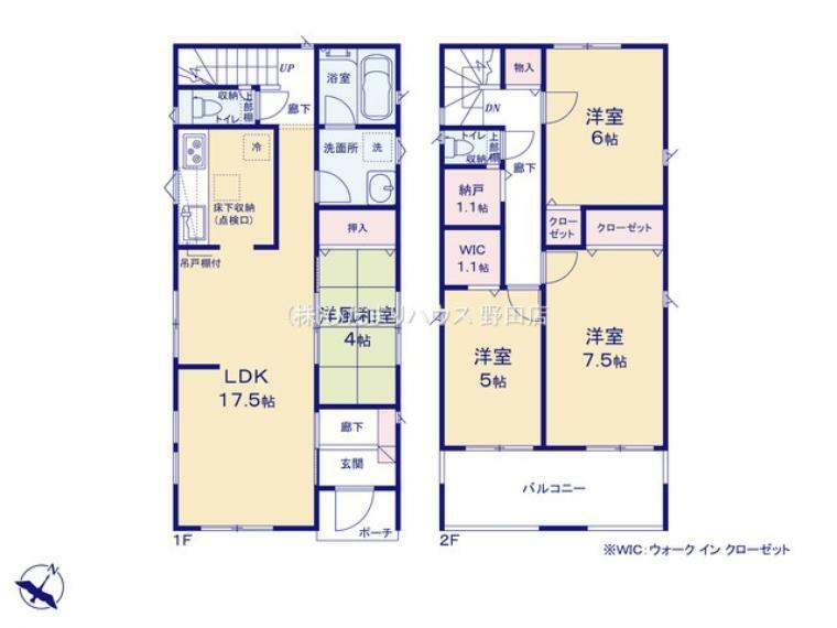 間取り図 リビング階段は、家族が自然と顔を合わせられます（*^^*）お子様の思春期も、コミュニケーションがより一層はかれますね