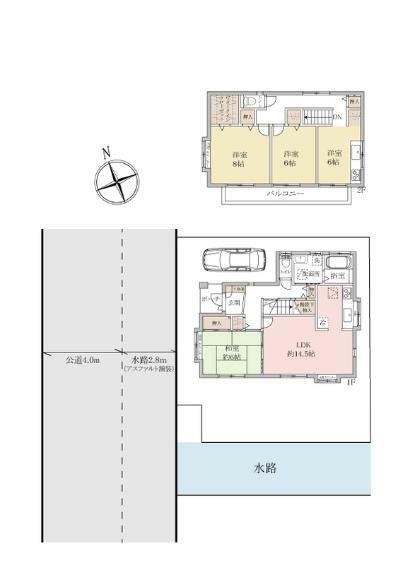 松戸市上矢切(4LDK)の間取り