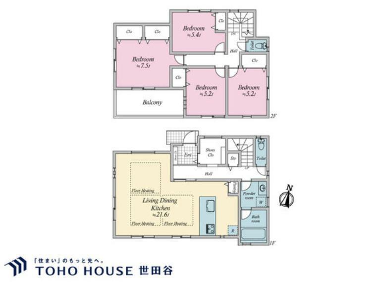 間取り図・図面 建物プラン例　建物価格2000万円、建物面積115.51m2