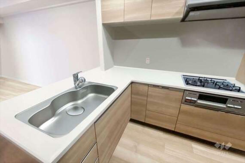 キッチン キッチン（CG加工済み）L字型キッチンで調理のしやすい形状です。食洗機付きのため洗い物も楽ちんです。