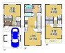 間取り図 ●南西向き　●土地面積41.81平米　●建物延べ床面積90.46平米　●3LDK