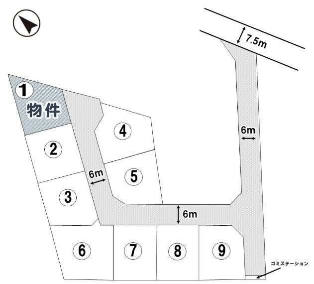 区画図 区画1以外の価格は問合せ下さい！