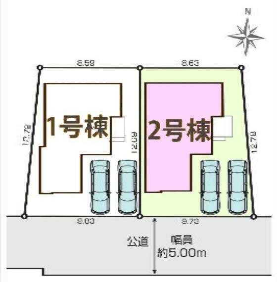 土地図面 対象区画は2号棟です