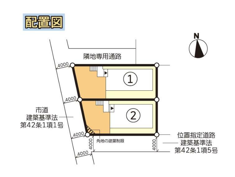 区画図 【区画図】駐車1～2台対応！