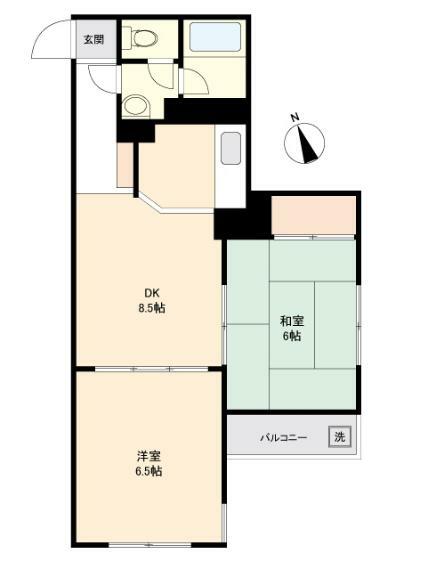 柏桜苑マンション(2DK) 3階の間取り