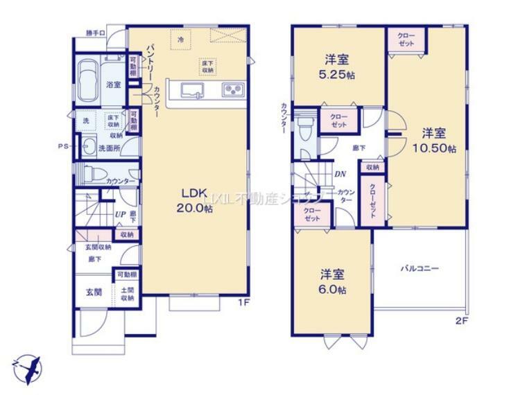 間取り図 【間取り】 3LDK　土地面積 176.98m？ （実測） 建物面積 103.5m？ （実測）