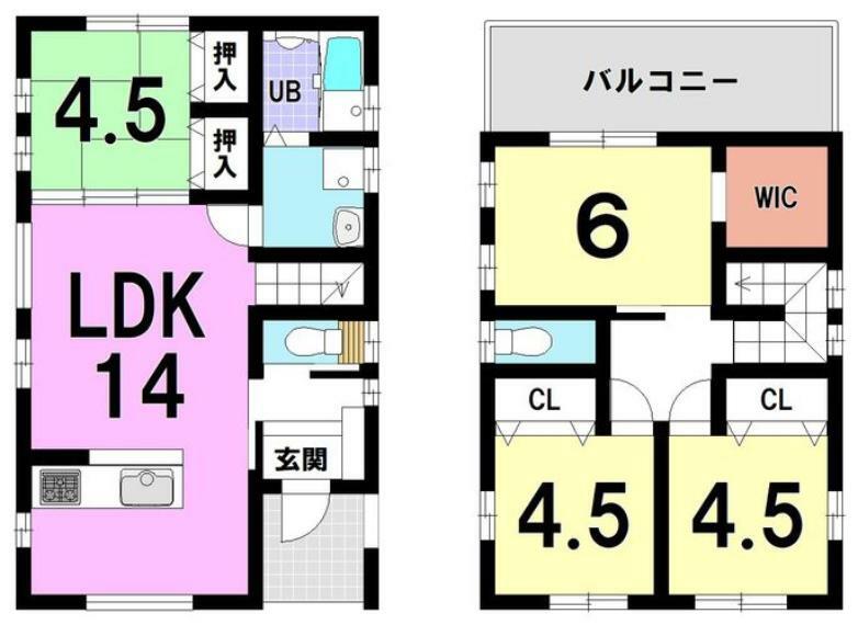 参考プラン間取り図 【建築プラン例…みなみの家】・吹付断熱・オール電化・付帯費用込み