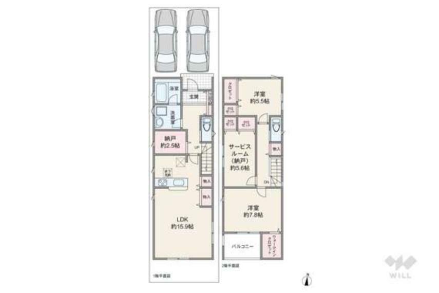 間取り図 間取りは延床面積95.17平米の2SLDK＋N。