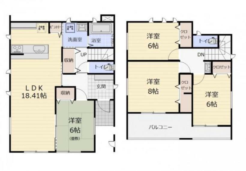 間取り図 （間取）豊富な収納スペース付き！陽当りの良いお部屋です。