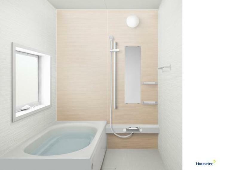 浴室 【同仕様写真】浴室はハウステック製のユニットバスを新設予定。足を伸ばせる1坪サイズの広々とした浴槽で、1日の疲れをゆっくり癒すことができますよ。
