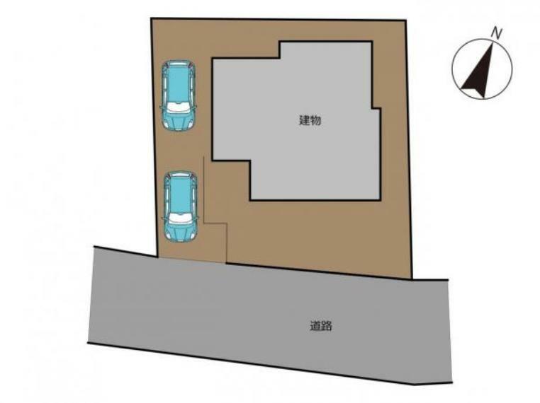 区画図 【区画図】駐車場は2台駐車可能になります。