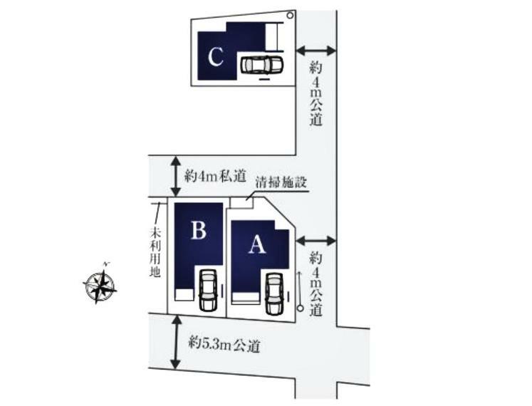 土地図面 A号棟になります。　