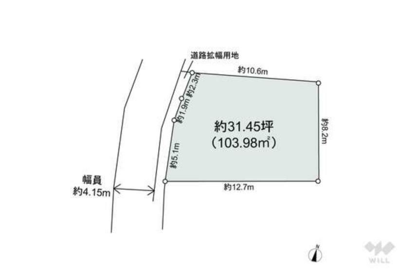 土地図面 区画図、建築条件のない土地、全5区画！1号地