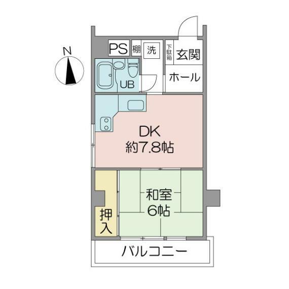 ダイアパレス武蔵境1(1DK) 5階の間取り