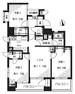 間取り図 5階部分/専有面積66.08m2/3LDK 南西×北西の角部屋のため陽当り・眺望良好！