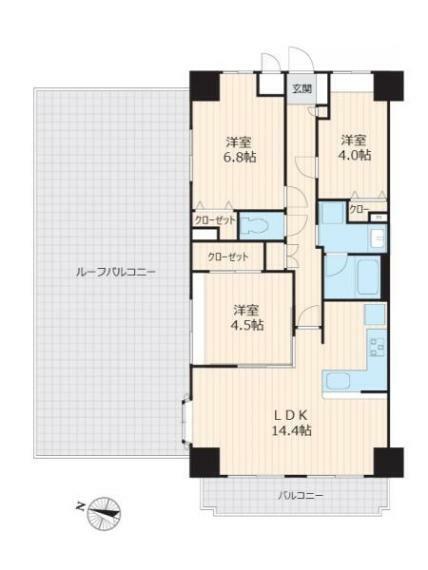 日神パレステージ横濱(3LDK) 7階の間取り