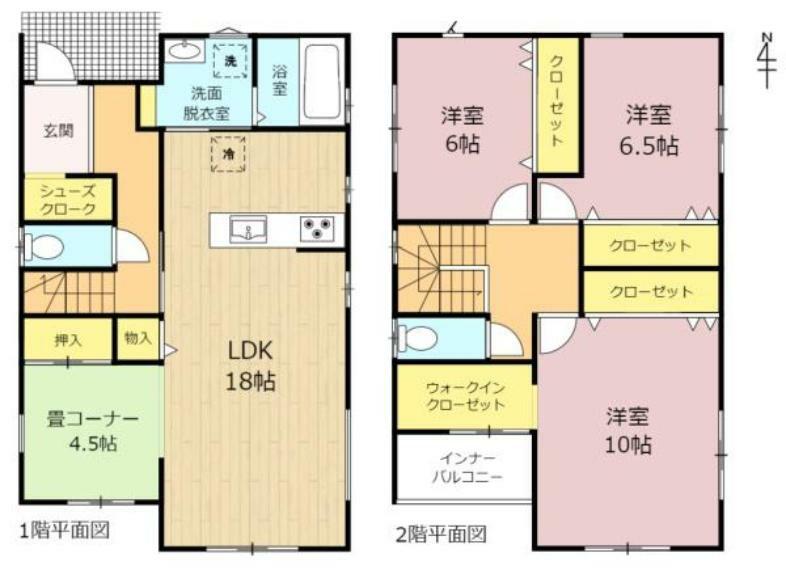 間取り図 3LDK＋畳コーナー4.5帖の住まい