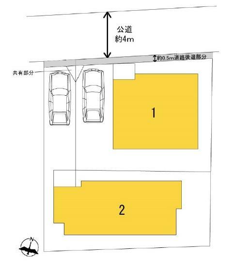 区画図 「町田市金森2丁目」新築分譲2階建ての大型4LDK！　住宅性能評価書W取得です！