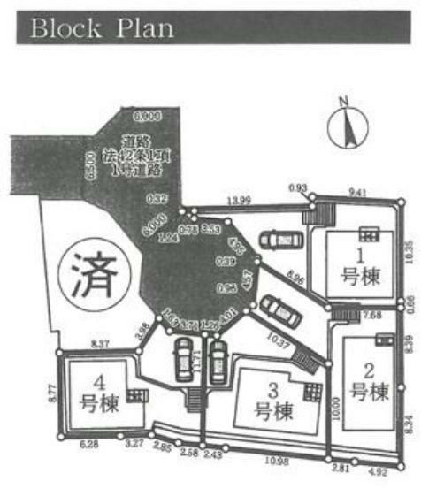 区画図 八幡市美濃山幸水　第4の区画図です