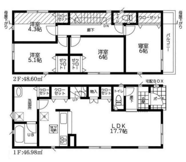 間取り図 動線の良い間取りは住む人の使いやすさを一番に考えた設計です！計算されたゆとりとひかりが空間を演出!!永く住むを念頭に日々変化していくライフスタイルにも対応できるように思いやりのつまった間取りです！