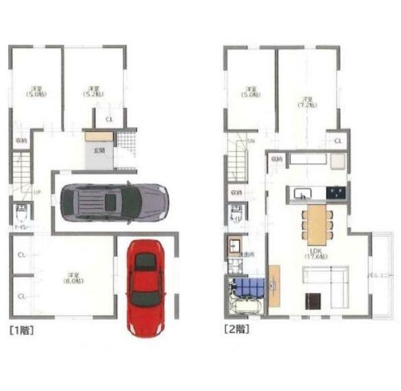 参考プラン間取り図 動線の良い間取りは住む人の使いやすさを一番に考えた設計です！計算されたゆとりとひかりが空間を演出!!永く住むを念頭に日々変化していくライフスタイルにも対応できるように思いやりのつまった間取りです！