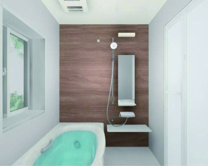 浴室 キレイサーモフロア、サーモバスを採用した保温構造のユニットバスです。換気乾燥暖房機を設置しますので、冬でも暖かく入浴できます！
