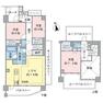 間取り図 100平米超え、全室約5帖以上のゆとりある3SLDK。戸建て感覚で住まえるメゾネットタイプ。