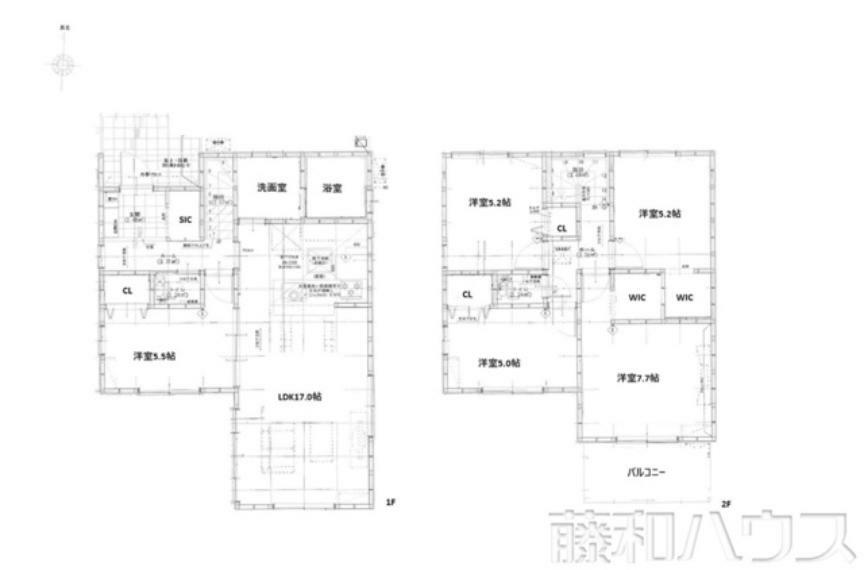 間取り図 1号棟　間取図　【名古屋市北区西味鋺3丁目】