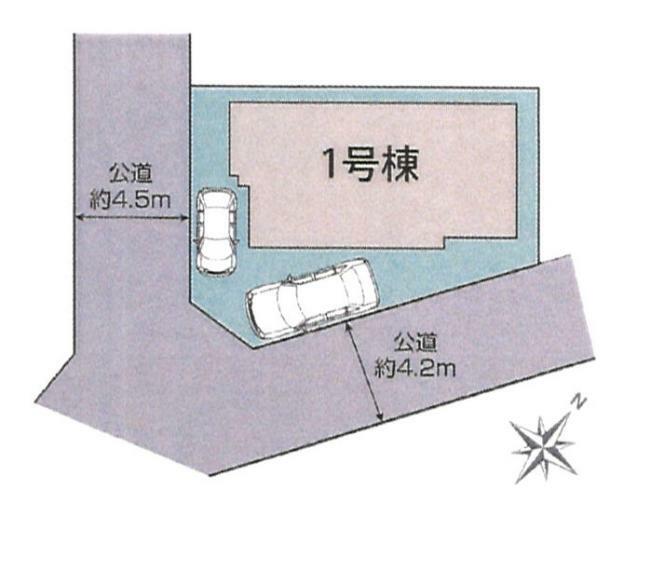 区画図 南西角地にて日照・開放感良好!!　